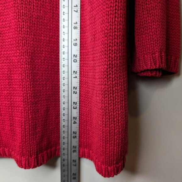 Vintage Northern Reflections Red  Knit 3 4 Sleeve V Neck Sweater Top Women Large - Picture 7 of 8